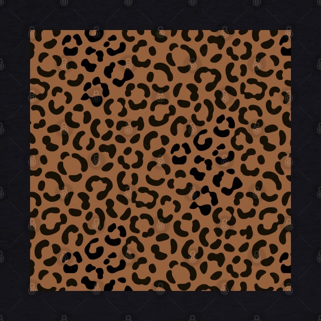 Trendy Black on Tan Leopard Print Pattern by NataliePaskell